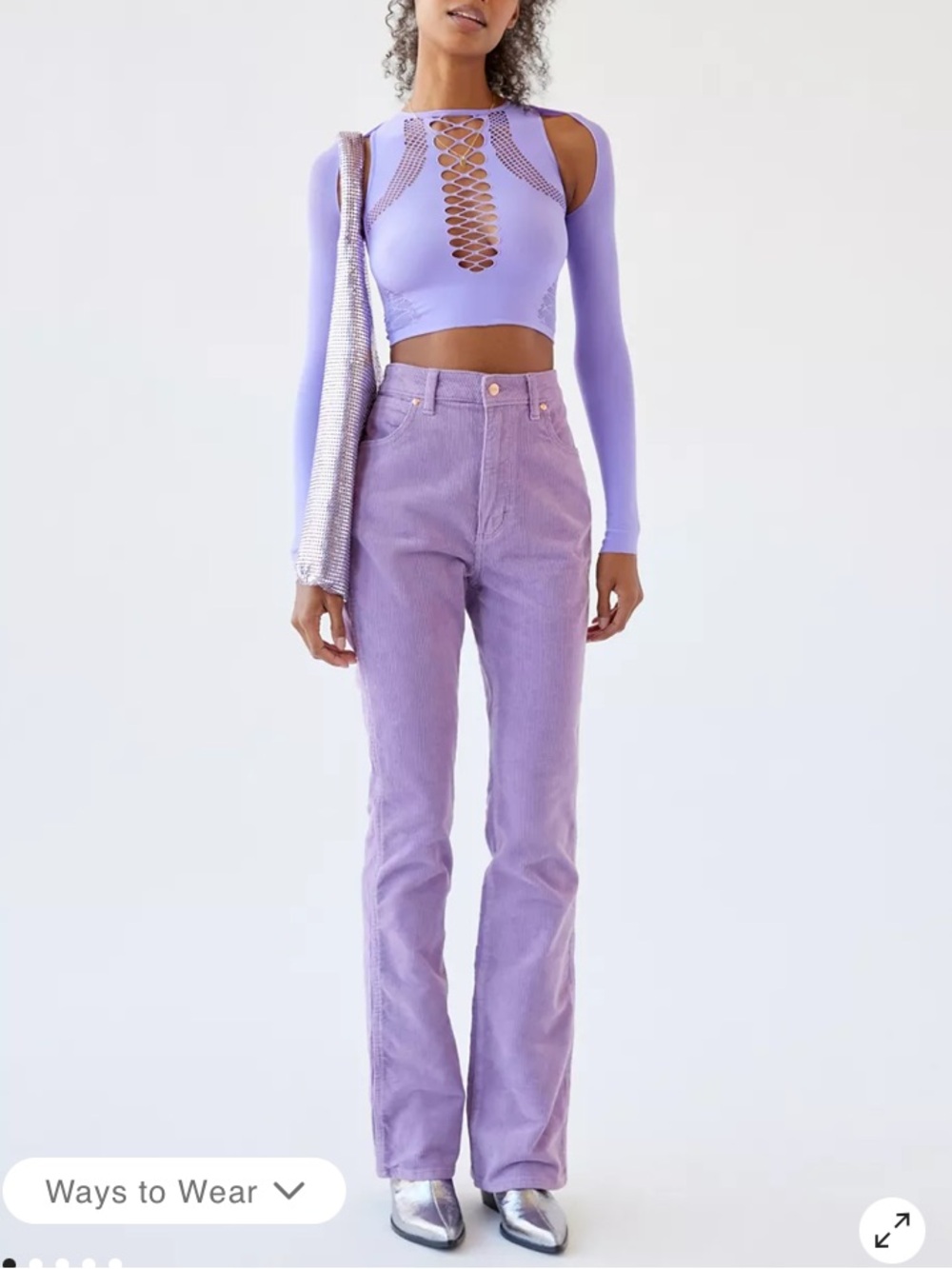 Wrangler Westward Corduroy Purple Bootcut Pants Urban Outfitters NWT - 24 X 32 - Picture 5 of 15